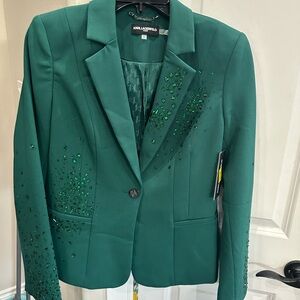 Karl Lagerfeld Green Embellished Women's Blazer
